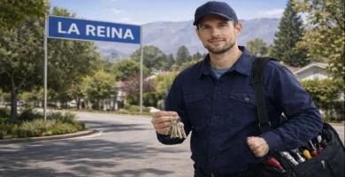 Cerrajero a domicilio en La Reina preparado para atender emergencias de apertura de puertas y cerraduras
