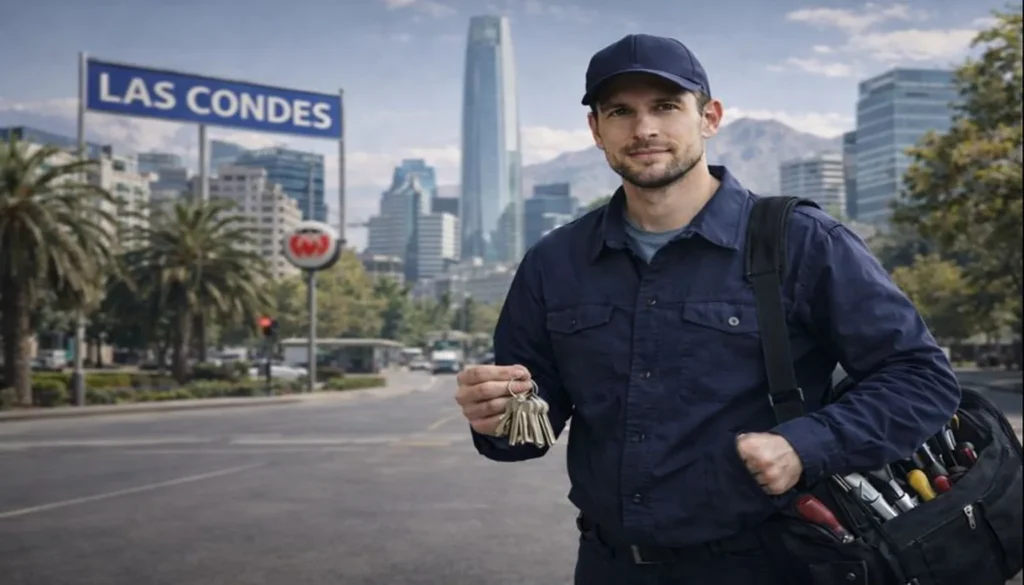 Cerrajero a domicilio en Las Condes preparado para atender emergencias de apertura de puertas y cerraduras