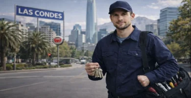Cerrajero a domicilio en Las Condes preparado para atender emergencias de apertura de puertas y cerraduras