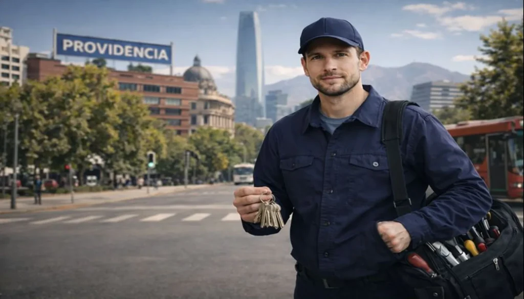 Cerrajero a domicilio en Providencia preparado para atender emergencias de apertura de puertas y cerraduras