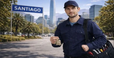 Cerrajero a domicilio en Santiago preparado para atender emergencias de apertura de puertas y cerraduras